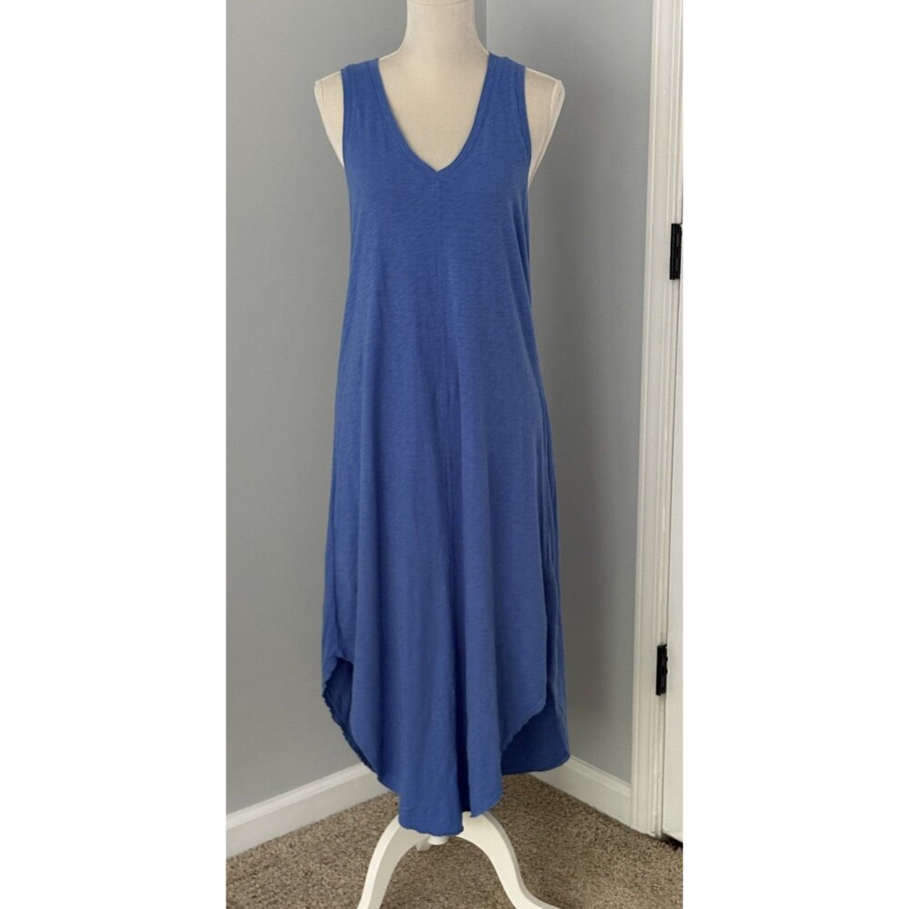 Z Supply The Reverie Slub Sleeveless Maxi Dress Size Small Blue Resort Cover Up